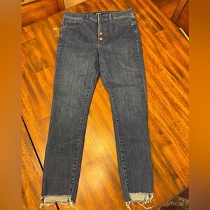 Express High Rise Dark Blue skinny high rise Women's Jeans button fly size 10R